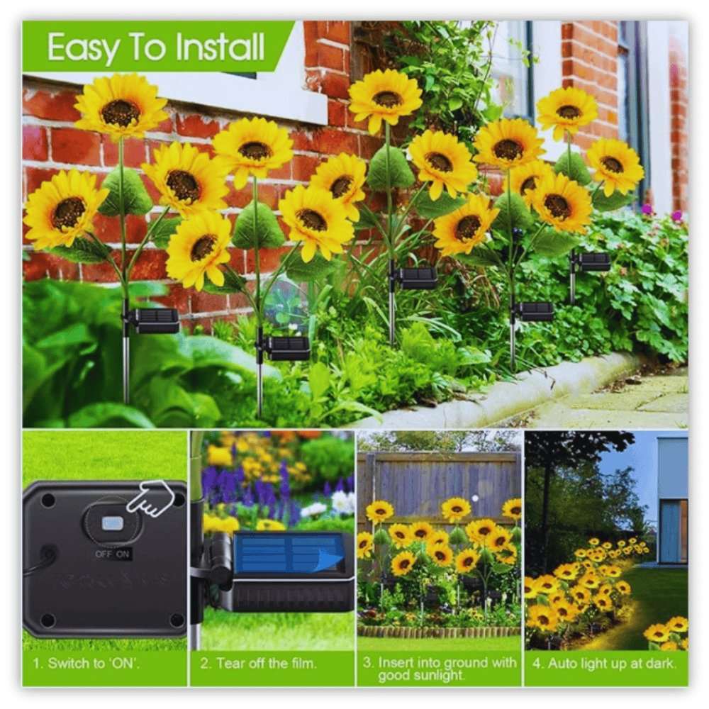 BloomBright Solar Sunflower Lights - Samarz.com